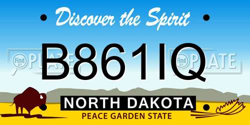 B861IQ North Dakota License Plate
