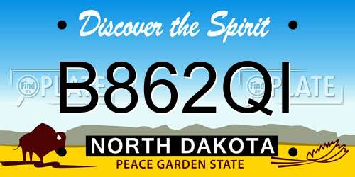 B862QI North Dakota License Plate