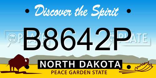 B8642P North Dakota License Plate