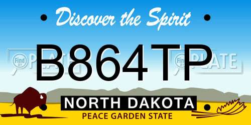 B864TP North Dakota License Plate