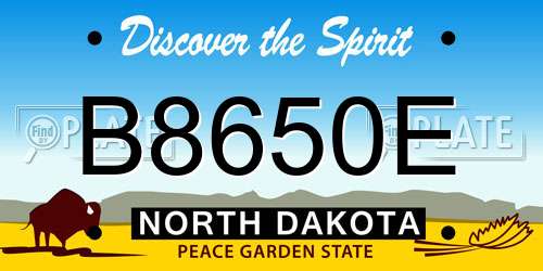 B8650E North Dakota License Plate