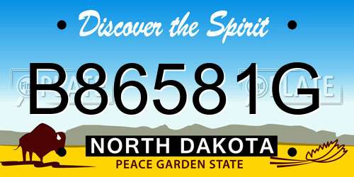B86581G North Dakota License Plate