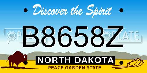 B8658Z North Dakota License Plate