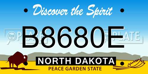 B8680E North Dakota License Plate
