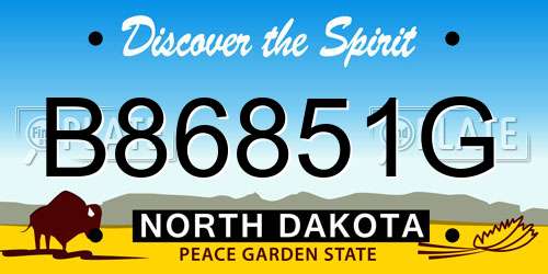 B86851G North Dakota License Plate