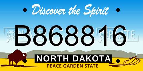 B868816 North Dakota License Plate