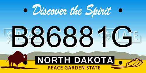 B86881G North Dakota License Plate