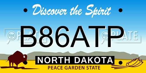 B86ATP North Dakota License Plate