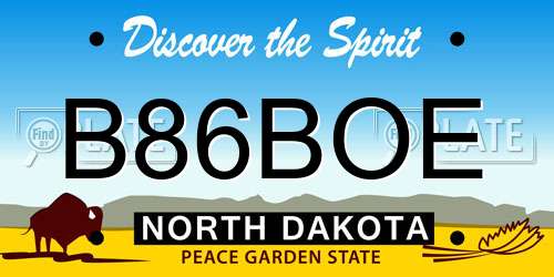 B86BOE North Dakota License Plate