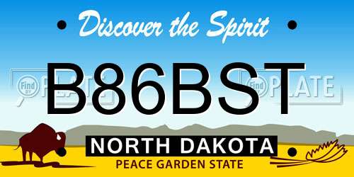 B86BST North Dakota License Plate