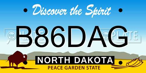 B86DAG North Dakota License Plate