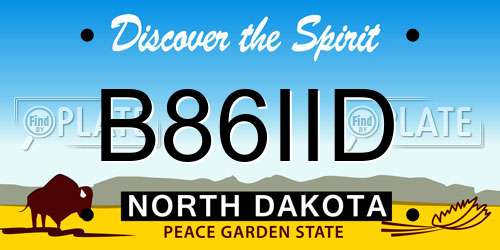 B86IID North Dakota License Plate