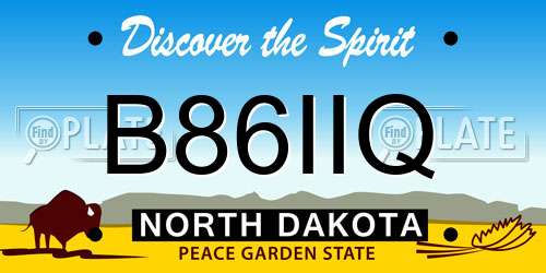 B86IIQ North Dakota License Plate