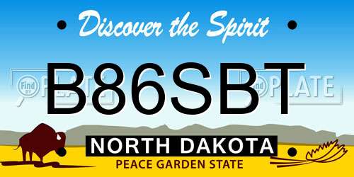 B86SBT North Dakota License Plate
