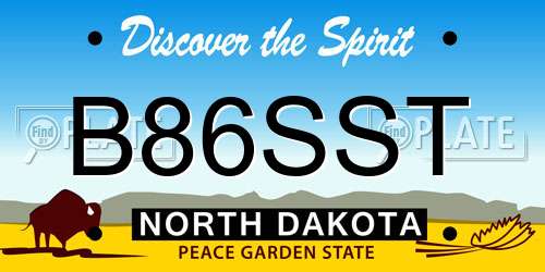 B86SST North Dakota License Plate