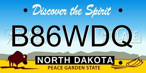 B86WDQ North Dakota License Plate