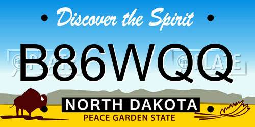 B86WQQ North Dakota License Plate