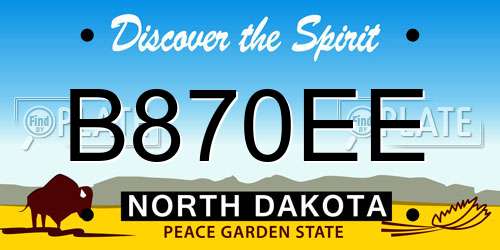 B870EE North Dakota License Plate