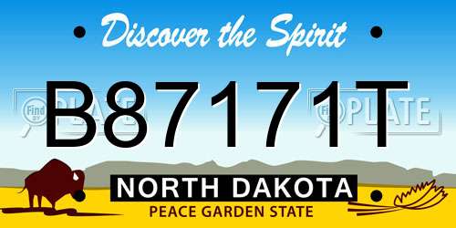 B87171T North Dakota License Plate