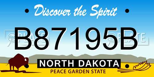 B87195B North Dakota License Plate