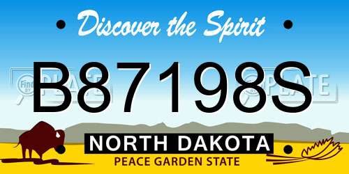 B87198S North Dakota License Plate