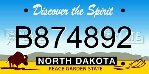 B874892 North Dakota License Plate