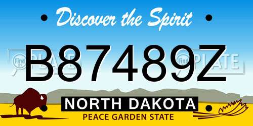 B87489Z North Dakota License Plate