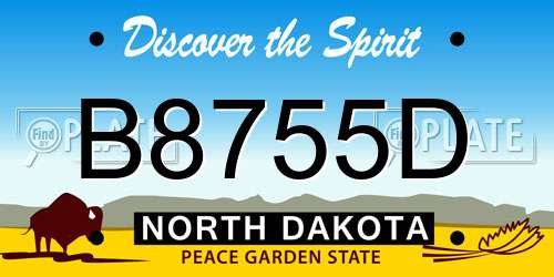 B8755D North Dakota License Plate