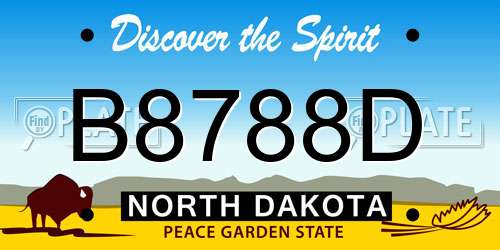 B8788D North Dakota License Plate