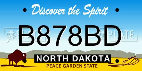 B878BD North Dakota License Plate