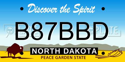B87BBD North Dakota License Plate