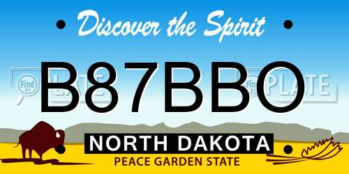 B87BBO North Dakota License Plate