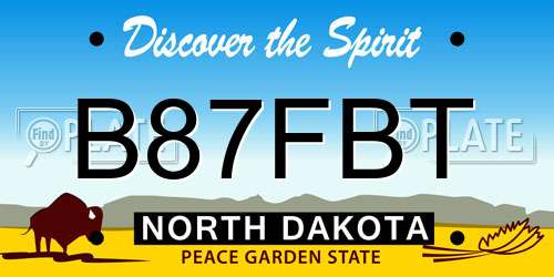 B87FBT North Dakota License Plate