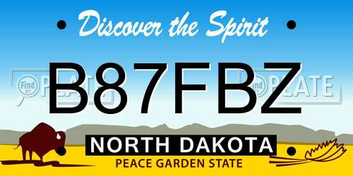 B87FBZ North Dakota License Plate