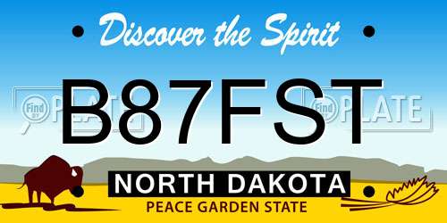 B87FST North Dakota License Plate