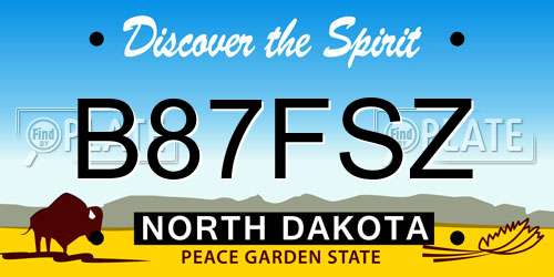 B87FSZ North Dakota License Plate