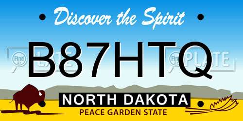 B87HTQ North Dakota License Plate