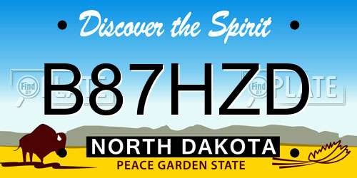 B87HZD North Dakota License Plate
