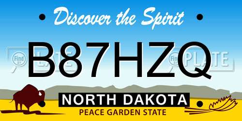 B87HZQ North Dakota License Plate