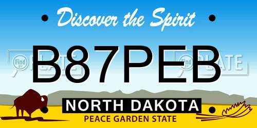 B87PEB North Dakota License Plate
