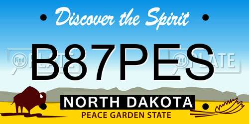 B87PES North Dakota License Plate
