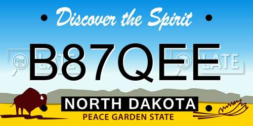 B87QEE North Dakota License Plate