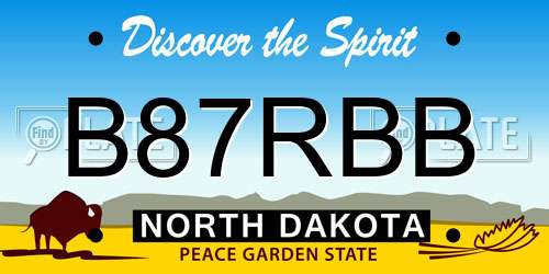 B87RBB North Dakota License Plate