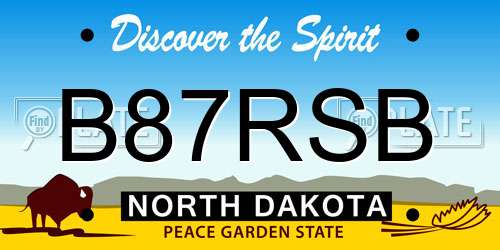 B87RSB North Dakota License Plate