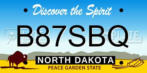 B87SBQ North Dakota License Plate