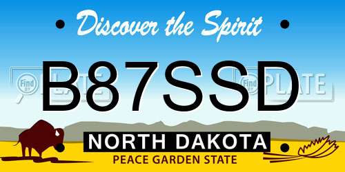 B87SSD North Dakota License Plate