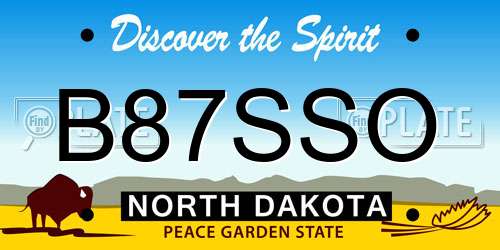 B87SSO North Dakota License Plate