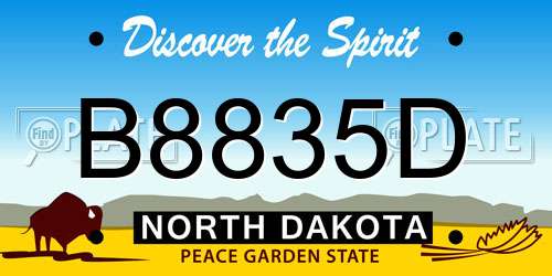 B8835D North Dakota License Plate