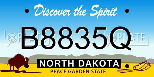 B8835Q North Dakota License Plate