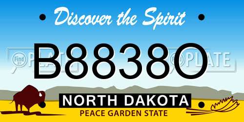 B8838O North Dakota License Plate